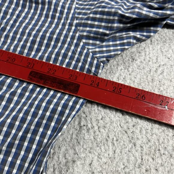 Ermenegildo Zegna Sport Shirt Men XL Blue Check Long Sleeve Button Down Slim Fit - Picture 15 of 16